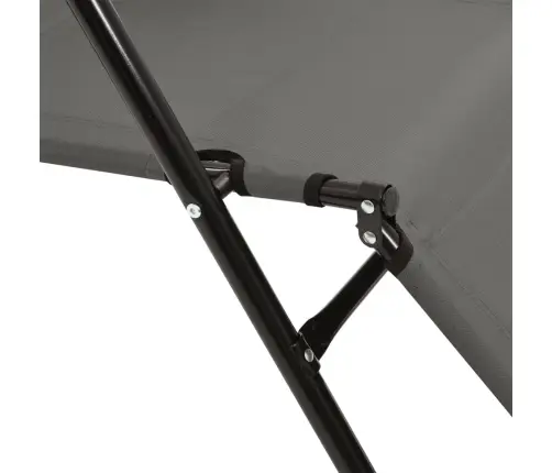 Sulankstomi Saulės Gultai, 2 Vnt., Su Pakoja, Plienas, Pilki Sulankstomi Saulės Gultai, 2 Vnt., Su Pakoja, Plienas, Pilki