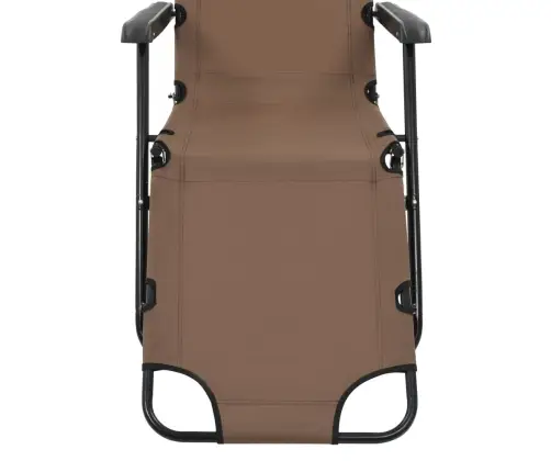 Sauļošanās Krēsli, 2 Gab., Ar Kāju Balstu, Tērauds, Brūni Vidaxl