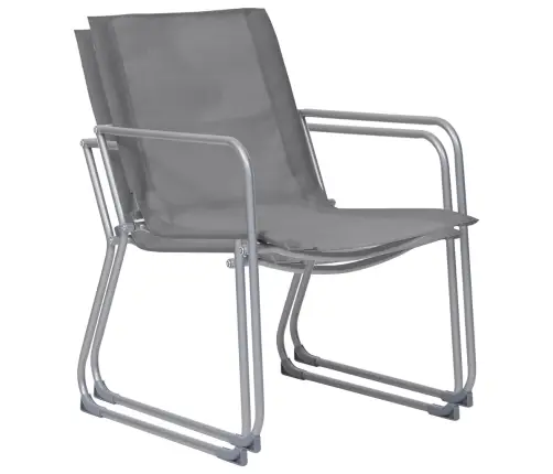 4-Daļīgs Dārza Mēbeļu Komplekts, Audums Un Tērauds, Pelēks Vidaxl