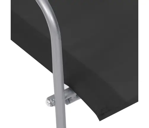 4-Osaline Aiamööbli Komplekt, Kangas Ja Teras, Must