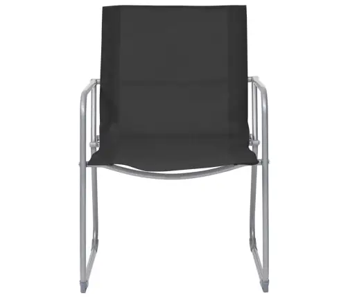 4-Osaline Aiamööbli Komplekt, Kangas Ja Teras, Must