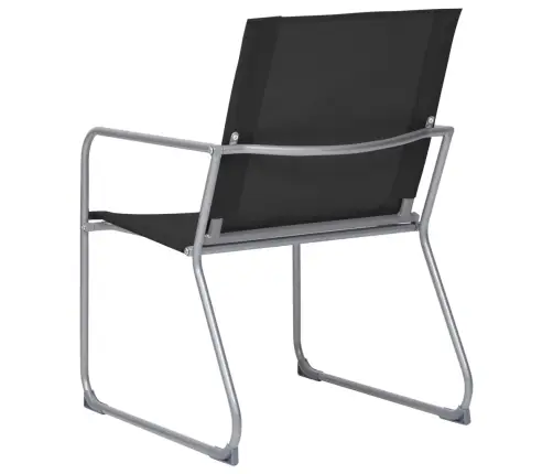 4-Osaline Aiamööbli Komplekt, Kangas Ja Teras, Must