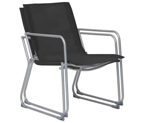 4-Osaline Aiamööbli Komplekt, Kangas Ja Teras, Must