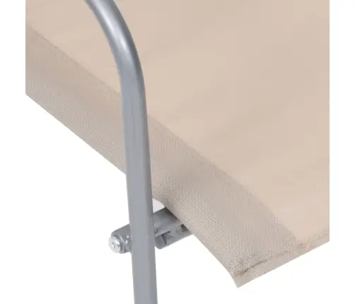 4-Osaline Aiamööbli Komplekt, Kangas Ja Teras, Kreemjas