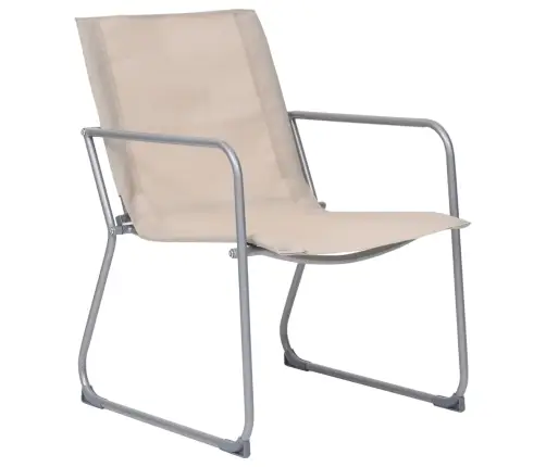 4-Osaline Aiamööbli Komplekt, Kangas Ja Teras, Kreemjas