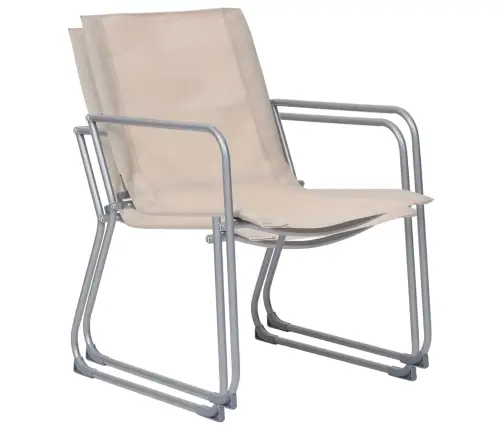 4-Osaline Aiamööbli Komplekt, Kangas Ja Teras, Kreemjas