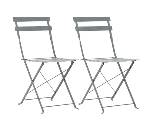 3-Daļīgs Bistro Mēbeļu Komplekts, Tērauds, Pelēks Vidaxl