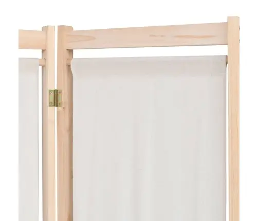 5-Paneļu Istabas Aizslietnis, 200X170X4 Cm, Krēmkrāsas Audums  Vidaxl