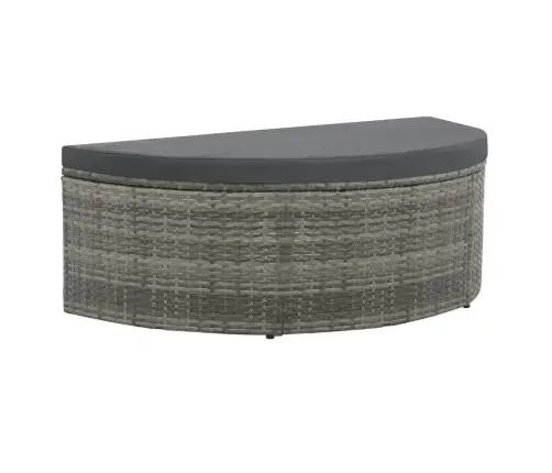 Divvietīgs Dārza Dīvāns Ar Matračiem Un Saulessargu, Pelēks Pe Vidaxl