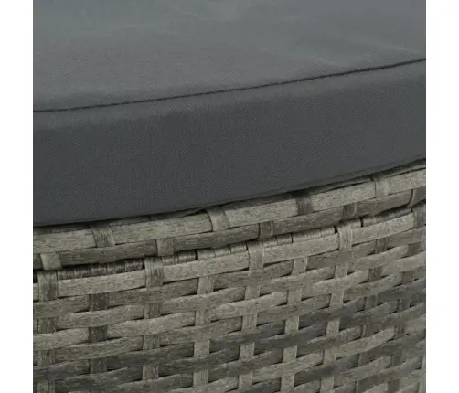 Divvietīgs Dārza Dīvāns Ar Matračiem Un Saulessargu, Pelēks Pe Vidaxl