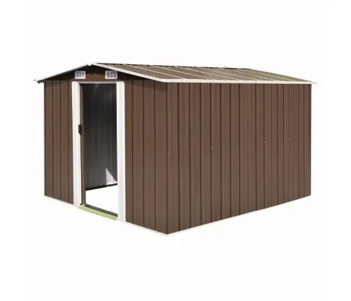 Dārza Šķūnis, 257X298X178 Cm, Brūns Metāls Vidaxl