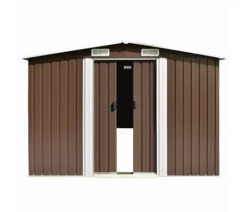 Dārza Šķūnis, 257X298X178 Cm, Brūns Metāls Vidaxl