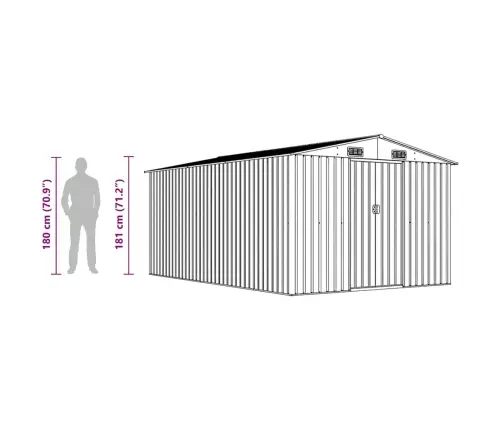 Aiakuur 257 X 392 X 181 Cm Metallist, Roheline