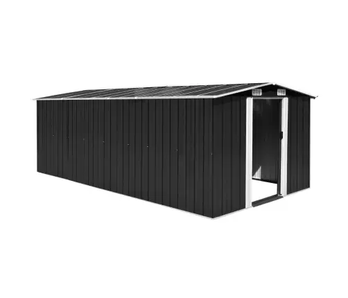 Dārza Šķūnis, 257X489X181 Cm, Antracītpelēks Metāls Vidaxl