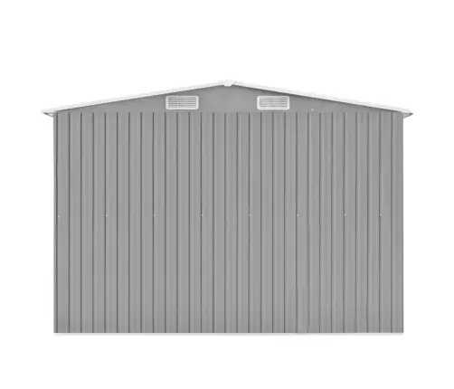 Dārza Šķūnis, 257X580X181 Cm, Pelēks Metāls Vidaxl