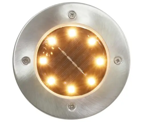 Päikesepatareidega Maapinnavalgustid, 8 Tk Led-Tuled, Soe Valge