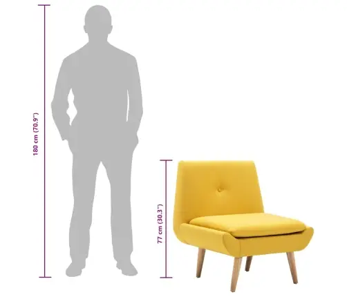 Atpūtas Krēsls, Dzeltens Audums Vidaxl