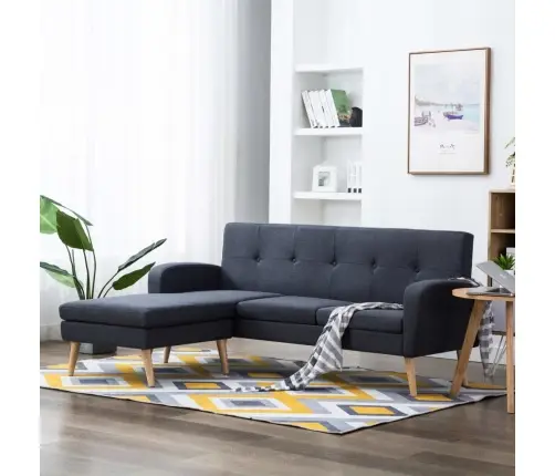 L-Formos Sofa, Audinio Apmušalas, 186X136X79 cm Tamsiai Pilka