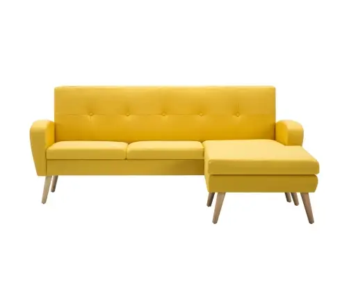 L-Formos Sofa, Geltona, 186X136X79 cm Audinio Apmušalas