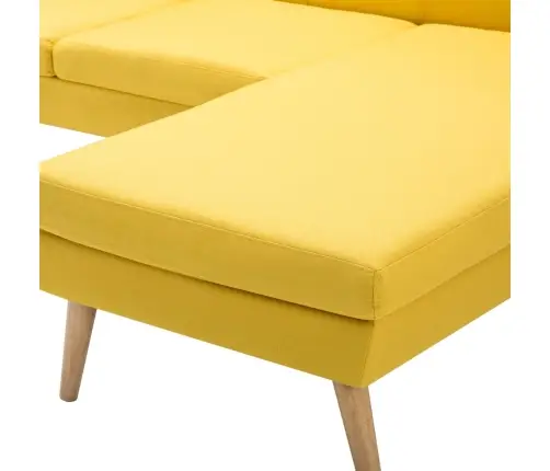 L-Formos Sofa, Geltona, 186X136X79 cm Audinio Apmušalas