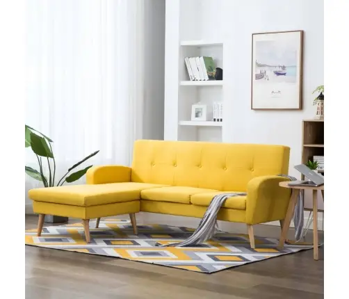 L-Formos Sofa, Geltona, 186X136X79 cm Audinio Apmušalas