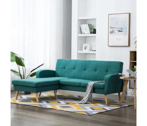 Stūra Dīvāns, Zaļš, 186X136X79 Cm, Auduma Apdare Vidaxl