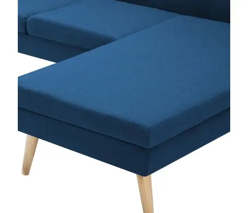Stūra Dīvāns, Zils, 186X136X79 Cm, Auduma Apdare Vidaxl