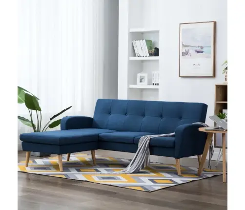 Stūra Dīvāns, Zils, 186X136X79 Cm, Auduma Apdare Vidaxl