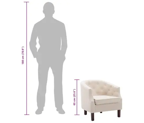 Atpūtas Krēsls, Bēšs Audums Vidaxl