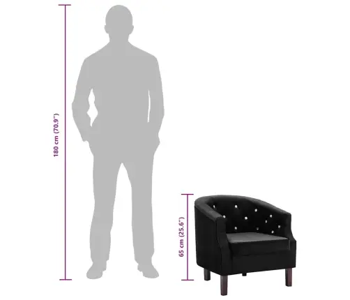 Atpūtas Krēsls, Melns Samts Vidaxl