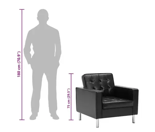 Atpūtas Krēsls, Melns, 75X70X75 Cm, Mākslīgā Āda Vidaxl