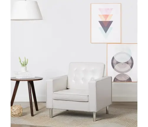 Tugitool, Valge, 75 X 70 X 75 cm Kunstnahk