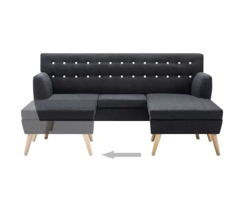 Stūra Dīvāns, 171,5X138X81,5 Cm, Tumši Pelēka Auduma Apdare Vidaxl