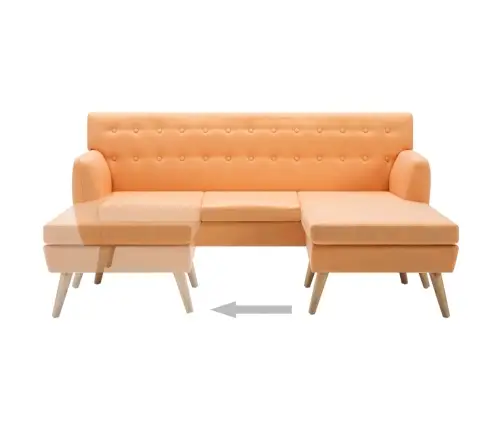 Nurgadiivan, Kangast Polsterdusega 171,5 X 138 X 81,5 Cm Oranž