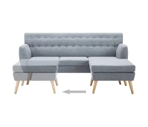 Stūra Dīvāns, 171,5X138X81,5 Cm, Gaiši Pelēka Auduma Apdare Vidaxl