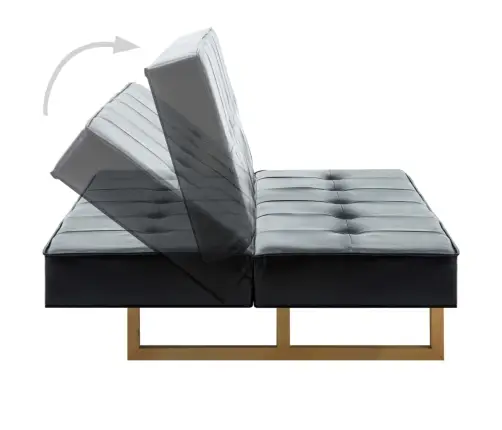 Dīvāngulta, Melna Mākslīgā Āda Vidaxl