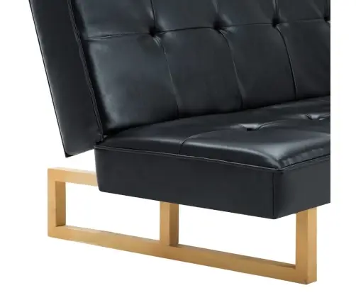 Dīvāngulta, Melna Mākslīgā Āda Vidaxl