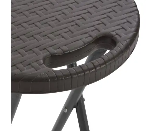 Saliekami Bāra Krēsli, 2 Gab., Hdpe Un Tērauds, Brūni Vidaxl