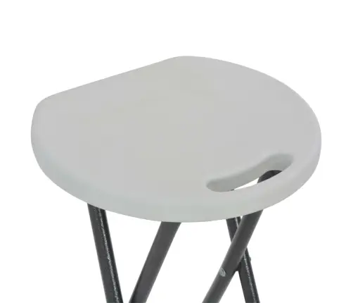Sulankstomos Baro Taburetės, 2 Vnt., Hdpe Ir Plienas, Baltos