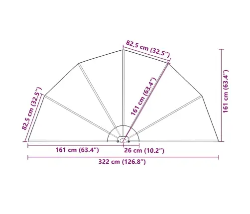 Kokkupandav Terrassi Külgmarkiis Hall 200 Cm