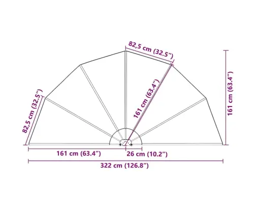 Saliekama Terases Sānu Markīze, Krēmkrāsā, 200 Cm Vidaxl