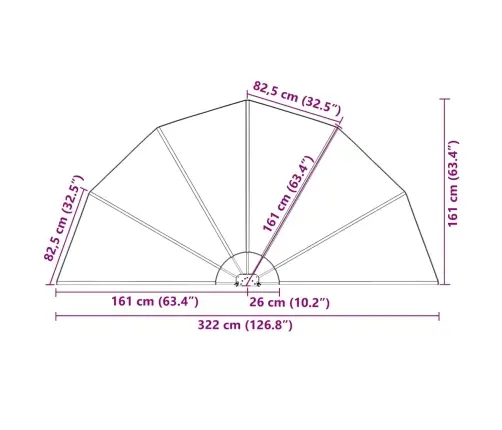 Kokkupandav Terrassi Külgmarkiis Terrakota 200 Cm