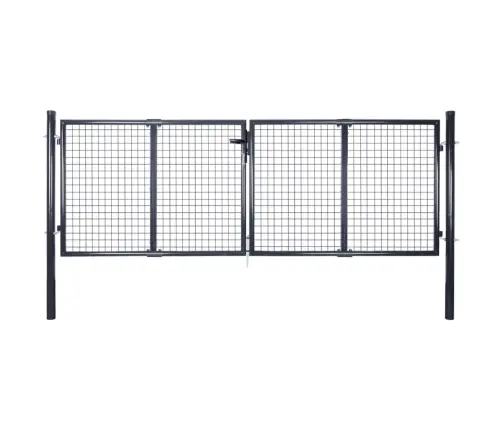 Dārza Vārti, Sieta, Cinkots Tērauds, 306X100 Cm, Pelēki Vidaxl