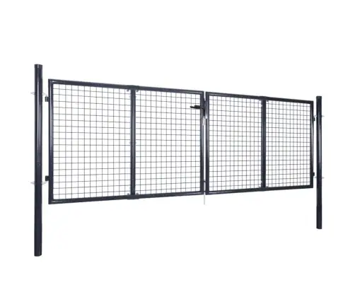 Dārza Vārti, Sieta, Cinkots Tērauds, 306X100 Cm, Pelēki Vidaxl