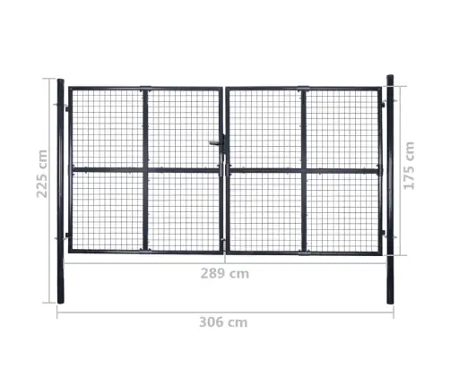 Sieta Žoga Vārti, Cinkots Tērauds, 289X175 Cm, Pelēki Vidaxl