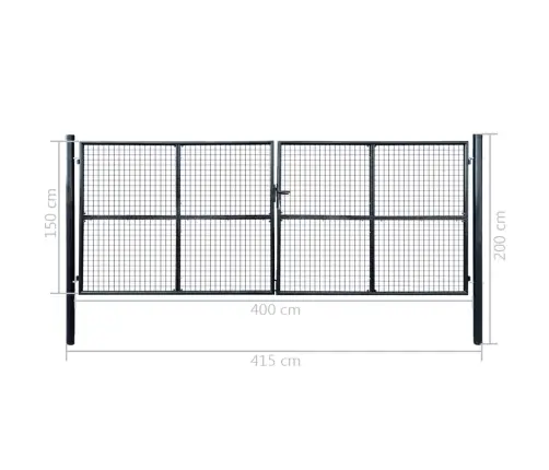 Võrgust Aiavärav, Tsingitud Teras, 400 X 150 cm Hall