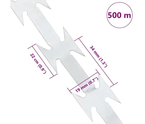 Spirālveida Dzeloņstieple, Cinkots Tērauds, 500 M Vidaxl Spirālveida Dzeloņstieple, Cinkots Tērauds, 500 M Vidaxl