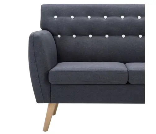 Trīsvietīgs Dīvāns, 172X70X82 Cm, Tumši Pelēka Auduma Apdare Vidaxl