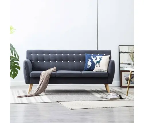 Trīsvietīgs Dīvāns, 172X70X82 Cm, Tumši Pelēka Auduma Apdare Vidaxl