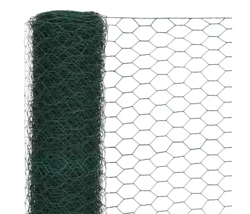 Stiepļu Žogs, Tērauds Ar Pvc Pārklājumu, 25X1,5 M, Zaļš Vidaxl